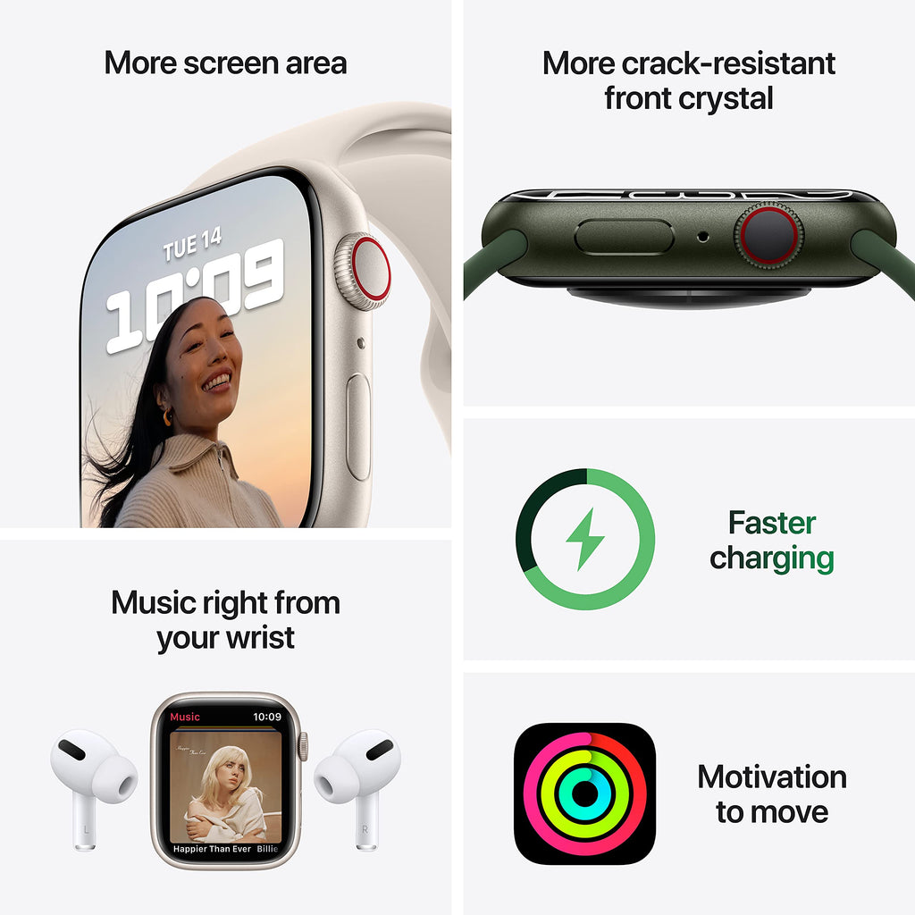 Apple Watch Series 7 Cellular - 45MM - Gold Stainless Steel W/ Gold Mil Loop - MKJG3LL/A