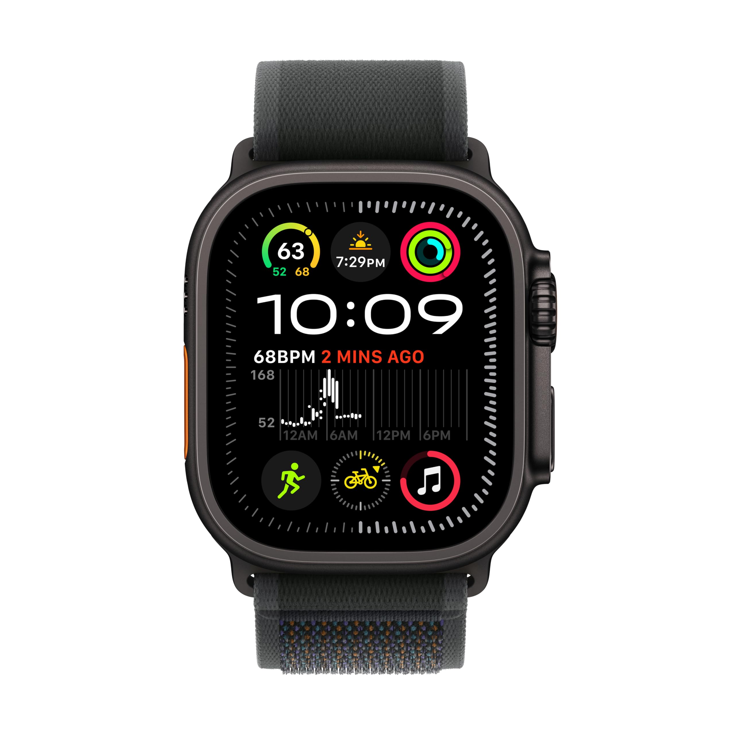 Apple Watch Ultra 2 (GPS + Cellular) 49mm Titanium Case with Black Trail Loop - M/L - Black