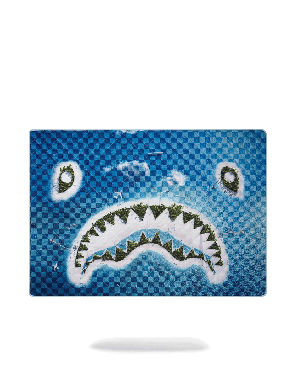 SHARK ISLAND PACKABLE BEACH MAT BLANKET WATER RESISTANT CONVERTIBLE TOTE