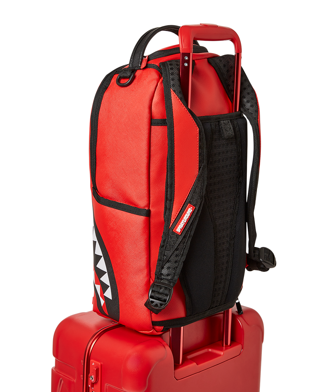 MOLDED SHARKITECTURE RED HARDSHELL CARRY-ON LUGGAGE