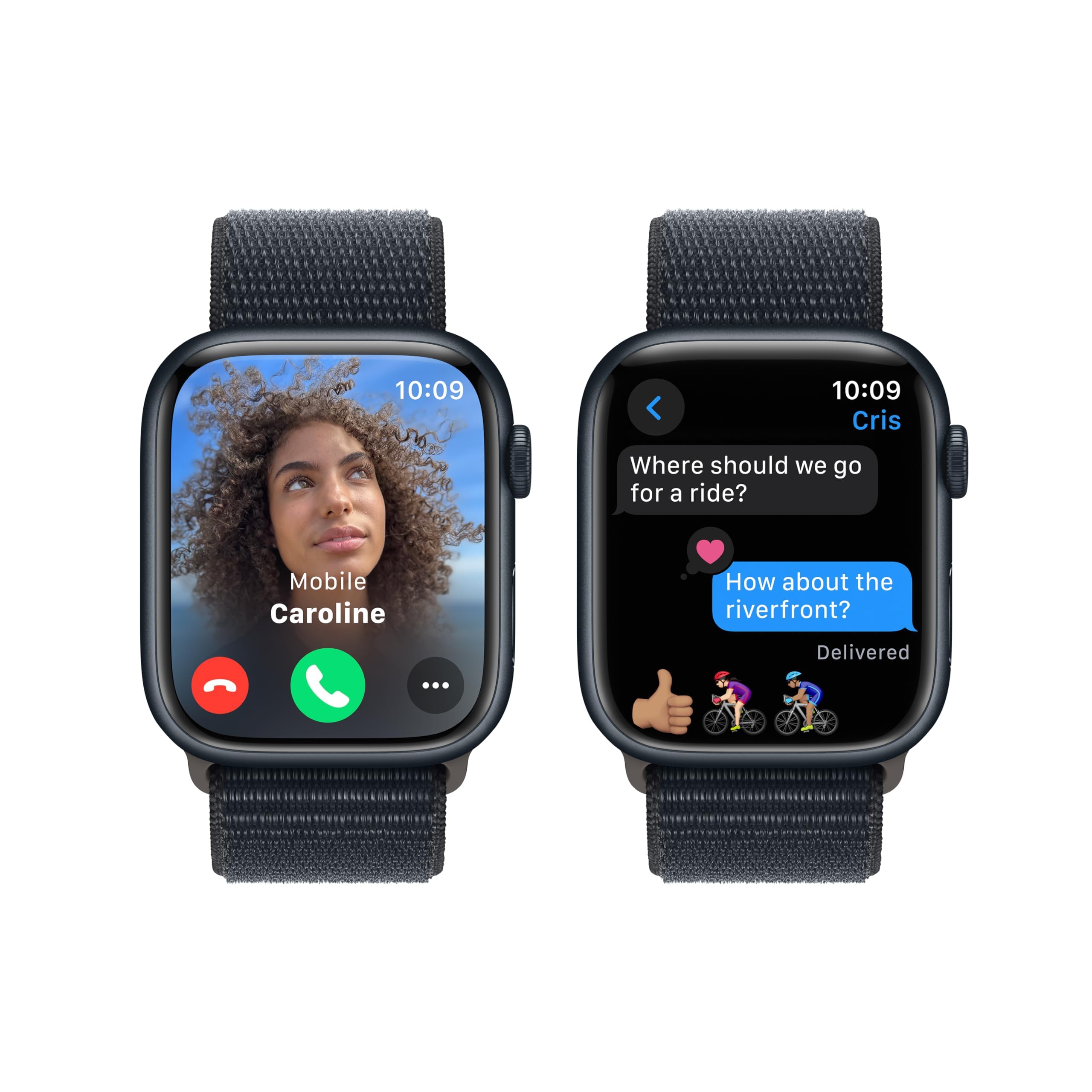 Apple Watch Series 9 - 45mm (GPS) with Midnight Aluminum Case with Midnight Sport Loop - MR9C3LL/A