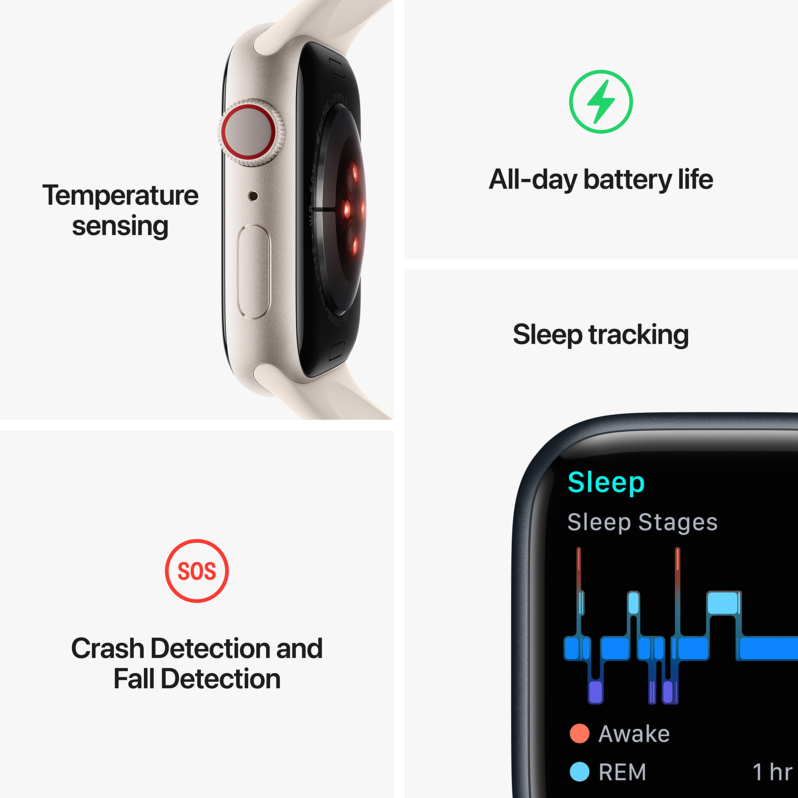 Apple Watch Series 8 [GPS + Cellular, 45mm] - Graphite Stainless Steel with Graphite Milanese Loop, One Size - MNKW3LL/A